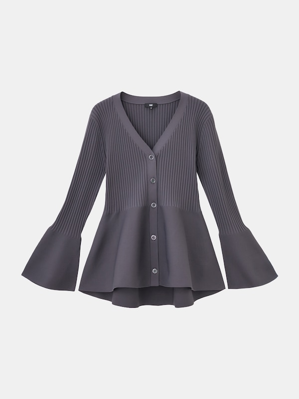 ホールガーメント®Vネックペプラムカーディガン