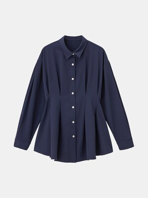 ドレーピーペプラムシャツ