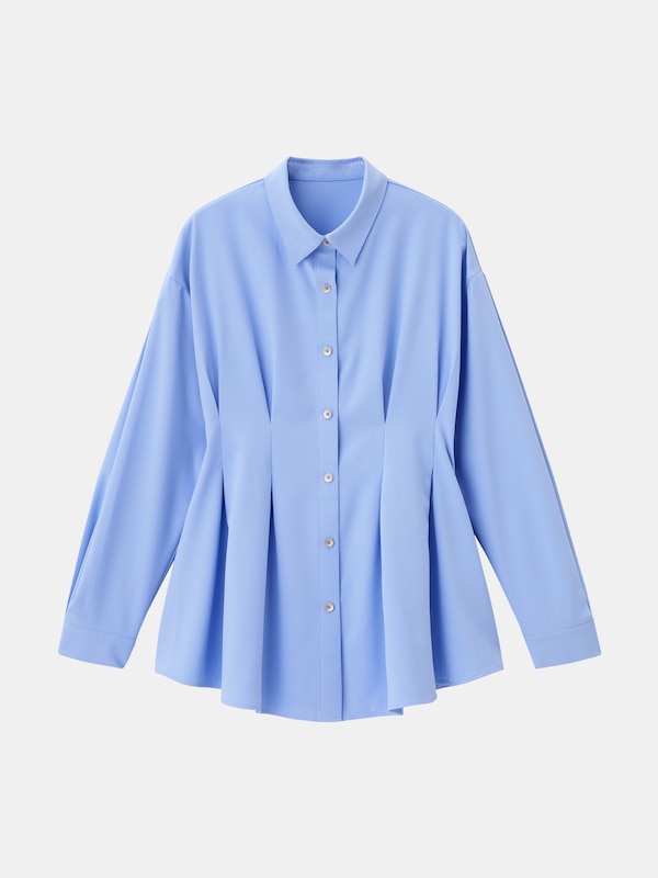 ドレーピーペプラムシャツ