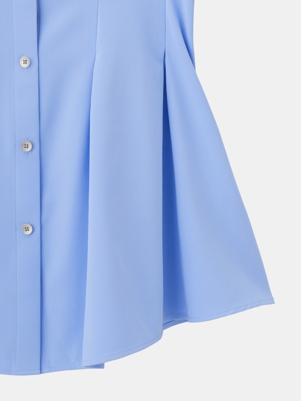 ドレーピーペプラムシャツ