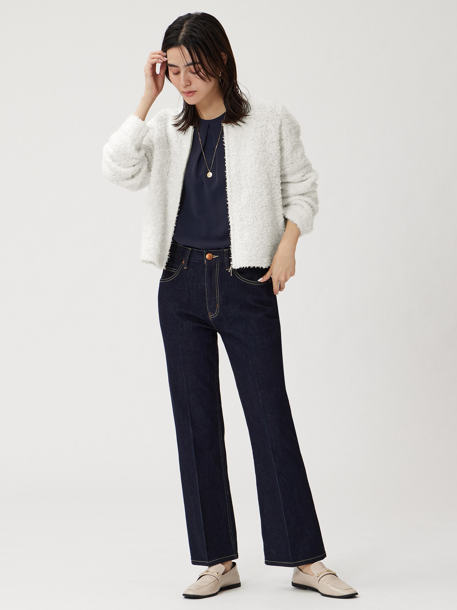 新品未使用タグ付き【PLST】UVカットフロントタックTブラウス　SIZEM PLST(プラステ)公式 | UVカットフロントタックTブラウス