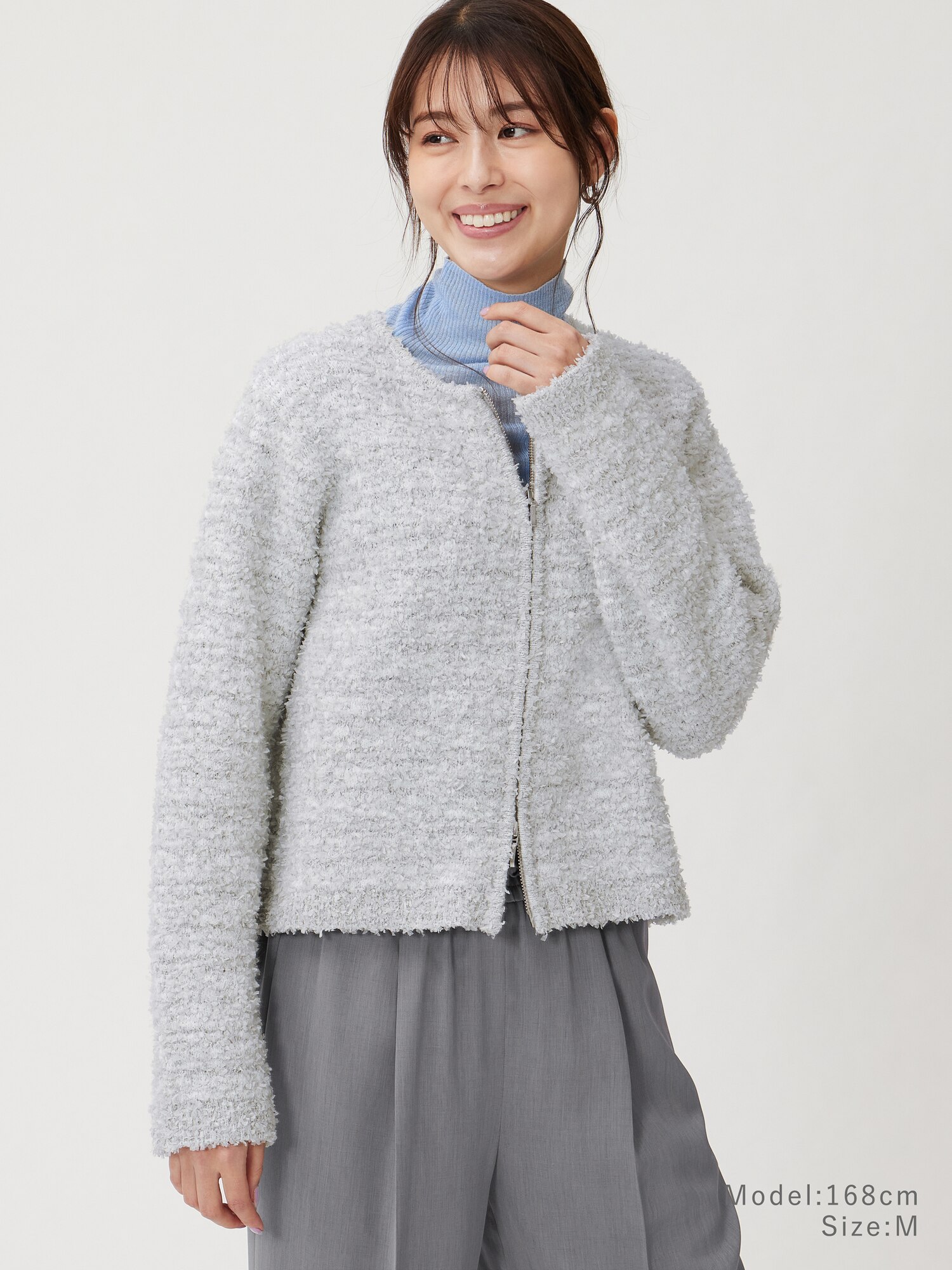 極美品！PLST プラステ　定価2.5万　金ボタン　ツイードジャケット　SM 白 PLST - PLST 金ボタン 紺ブレ ジャケットの通販 by tonton's