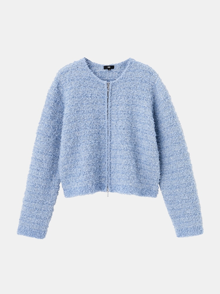 PLST(プラステ)公式 | ニットツイードジップアップカーディガン 