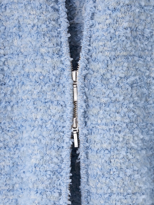 ニットツイードジップアップカーディガン