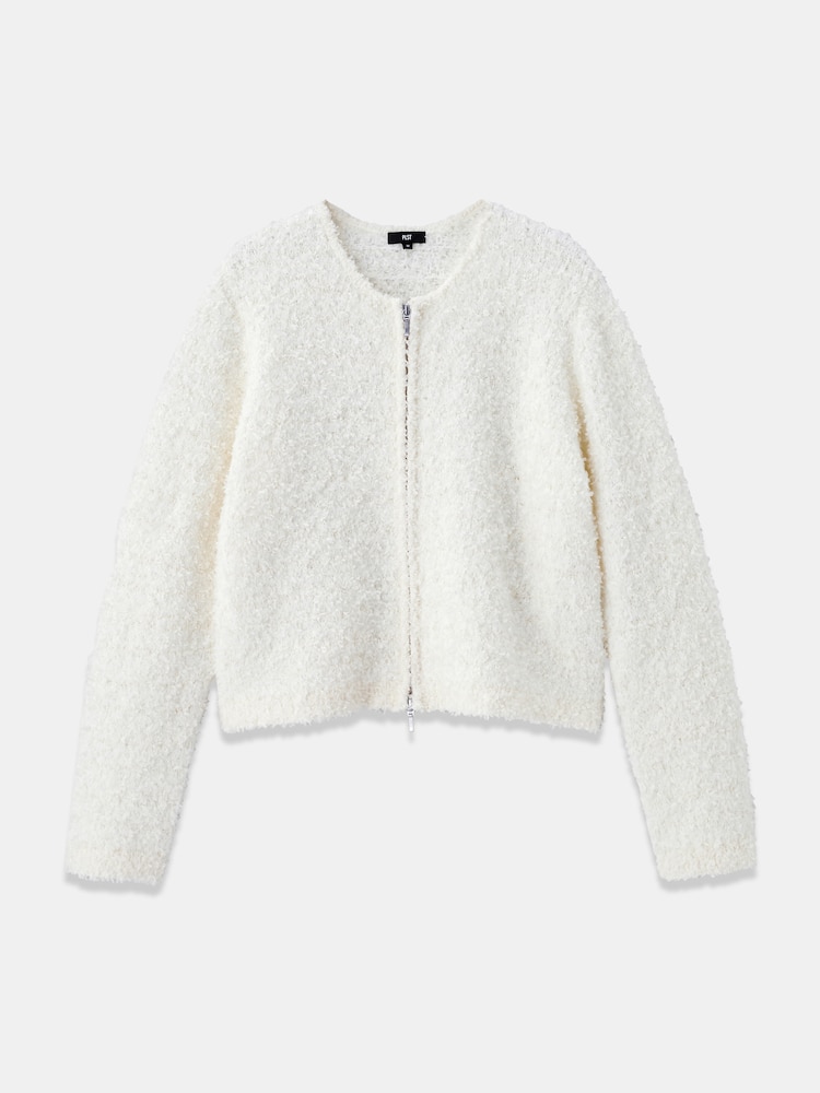 PLST(プラステ)公式 | ニットツイードジップアップカーディガン 