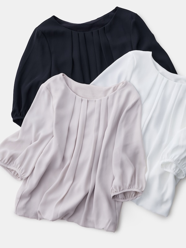 ハイツイストシフォンタックブラウス