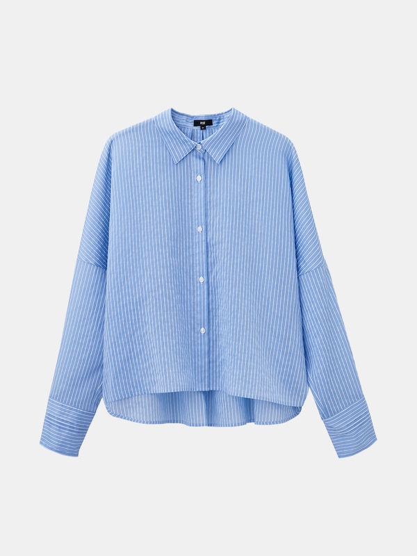 シアーストライプクロップドシャツ