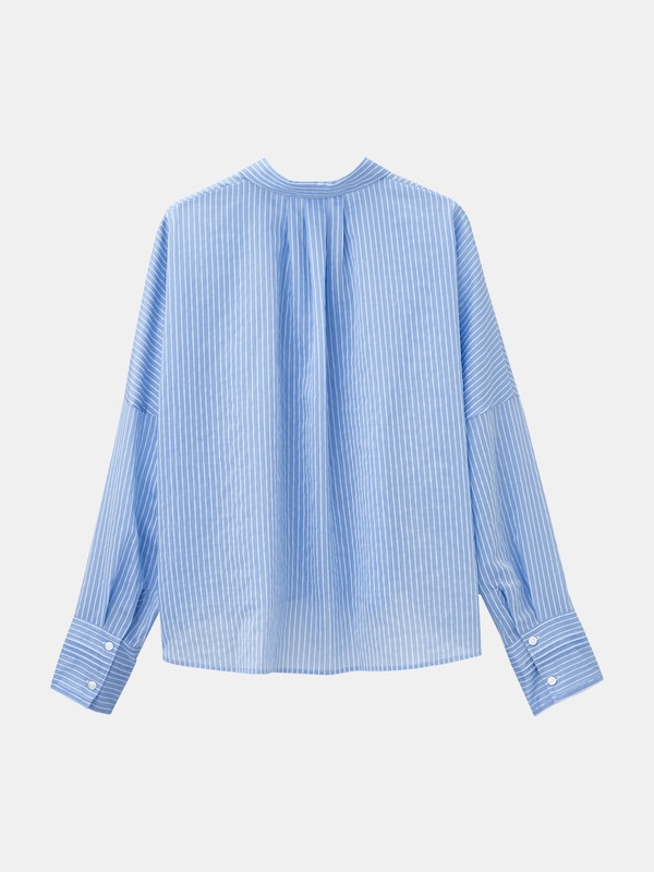 シアーストライプクロップドシャツ