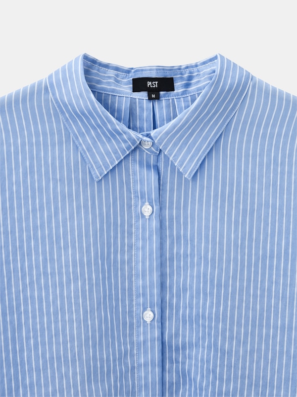 シアーストライプクロップドシャツ