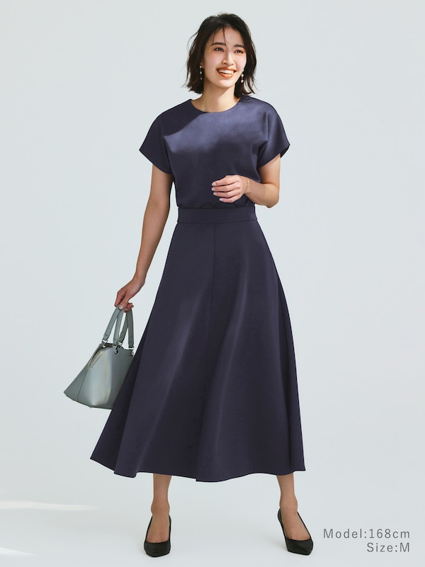 スキューバジャージーフレアスカート