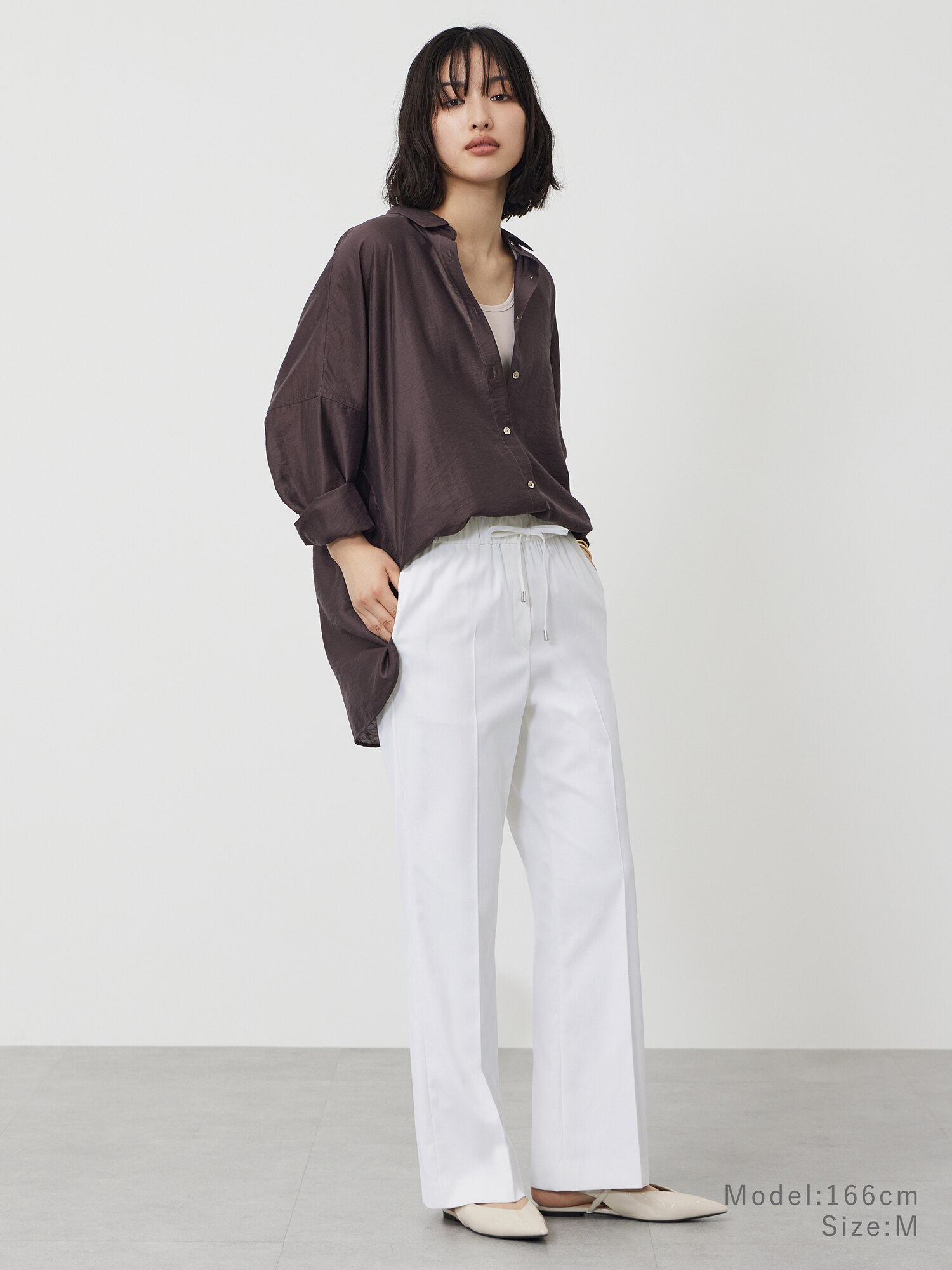 PLST(プラステ)公式 | ソフトフレアパンツ（リネンブレンド）