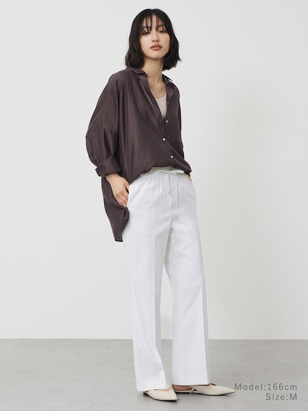 ソフトフレアパンツ（リネンブレンド）