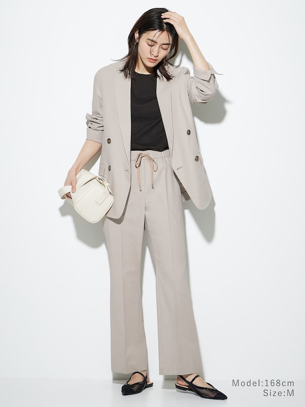 ソフトフレアパンツ（リネンブレンド）