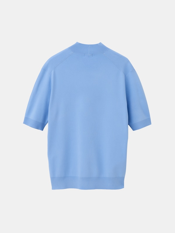 UVカットレーヨンブレンドモックネックニットTシャツ