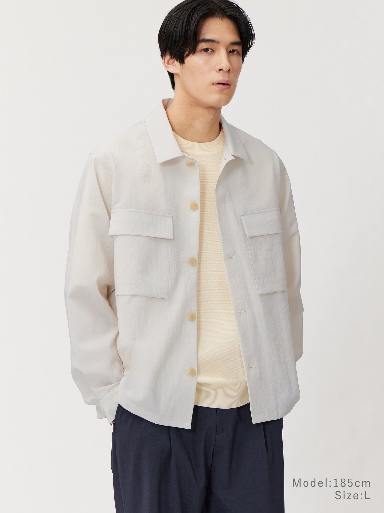 プラステ 長袖シャツ 白 Mサイズ PLST（プラステ）の「Men ギザコットンオックスフォードシャツ