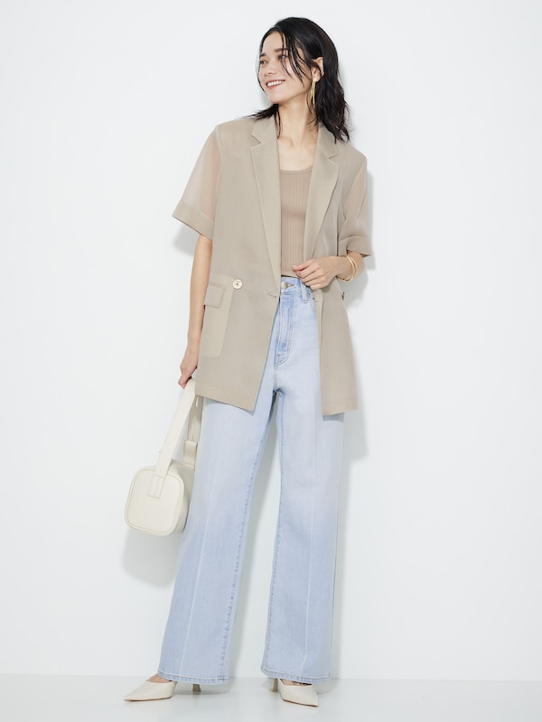 シアーオーガンジーハーフスリーブジャケット