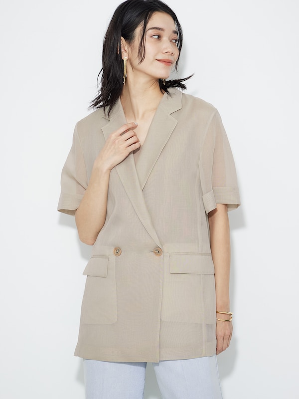 シアーオーガンジーハーフスリーブジャケット