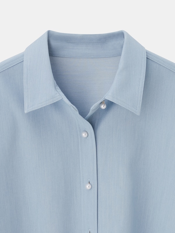 シャンブレーパールボタンシャツ