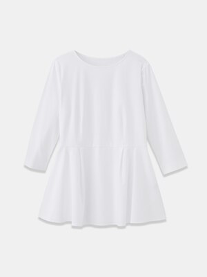 グロスジャージーペプラムTシャツ（接触冷感）