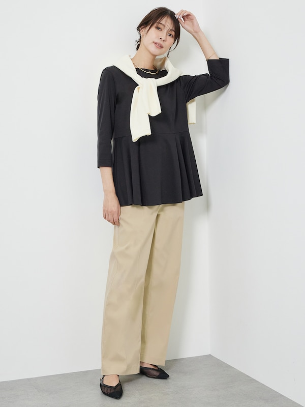 グロスジャージーペプラムTシャツ