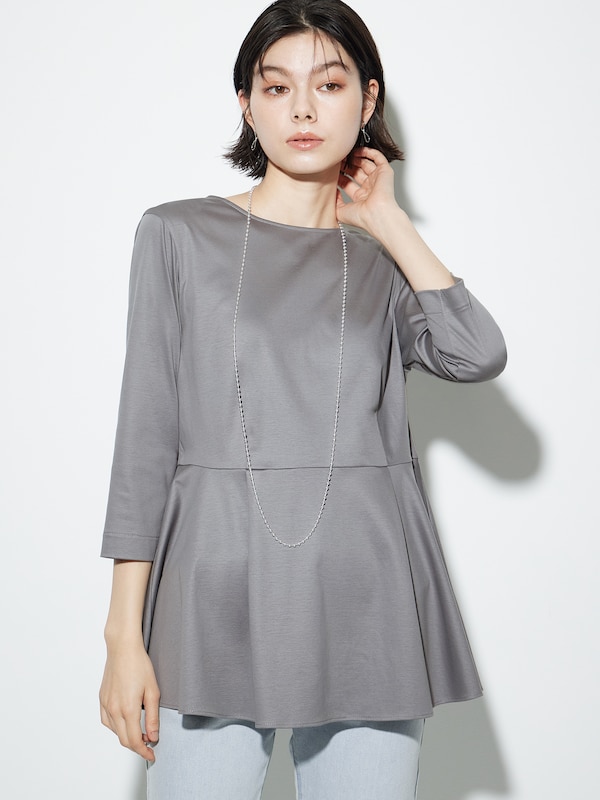 グロスジャージーペプラムTシャツ