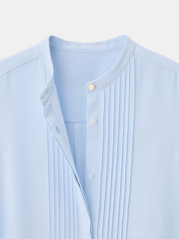 ジョーゼットフロントピンタックブラウス