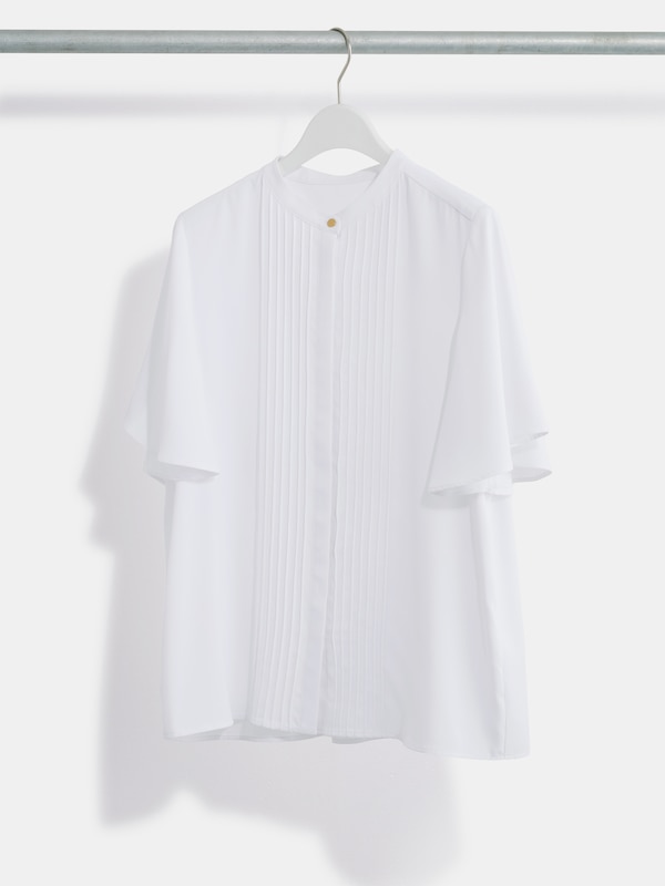 ジョーゼットフロントピンタックブラウス