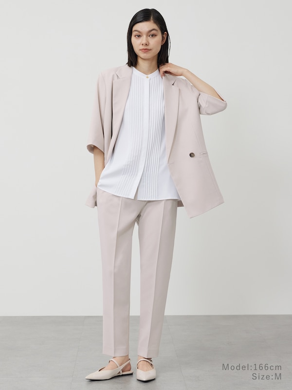 ジョーゼットフロントピンタックブラウス