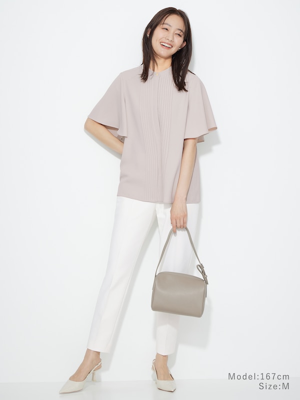 ジョーゼットフロントピンタックブラウス