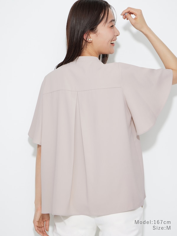 ジョーゼットフロントピンタックブラウス