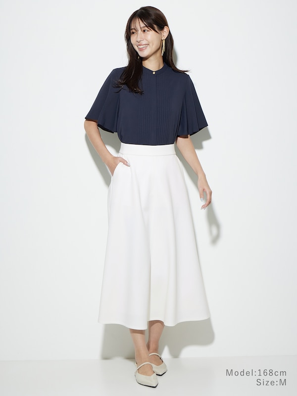 ジョーゼットフロントピンタックブラウス