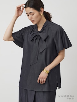 シャンブレーボウタイシャツ