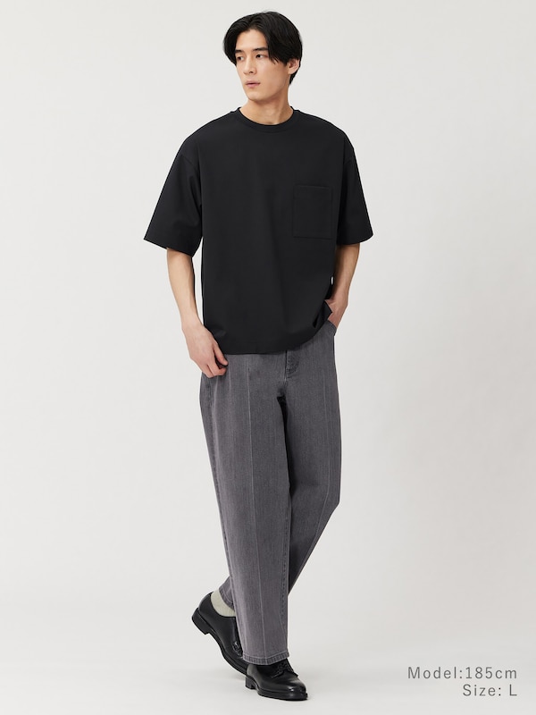PLUS STYLEワイドテーパードジーンズ