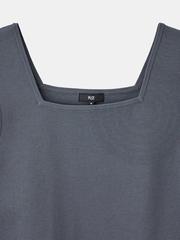 2025年モデル コットンアセテートブレンドスクエアネックタンクトップ