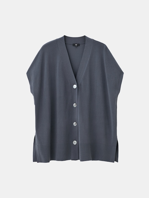 コットンアセテートブレンドジレカーディガン