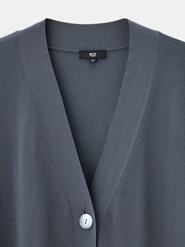 コットンアセテートブレンドジレカーディガン