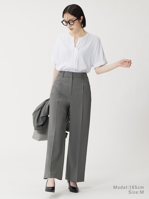 プレミアムオックスワイドストレートパンツ