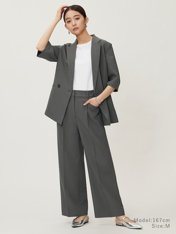 プレミアムオックスワイドストレートパンツ