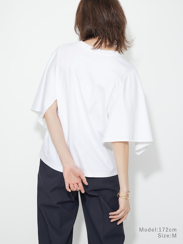 グロスジャージーハンカチーフスリーブTシャツ