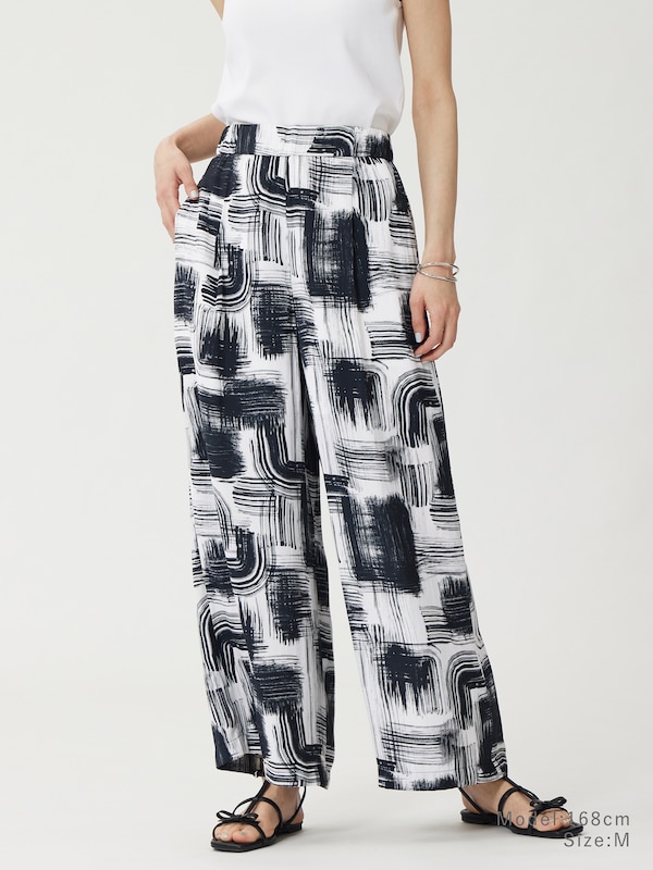 ペイントアートプリントイージーストレートパンツ