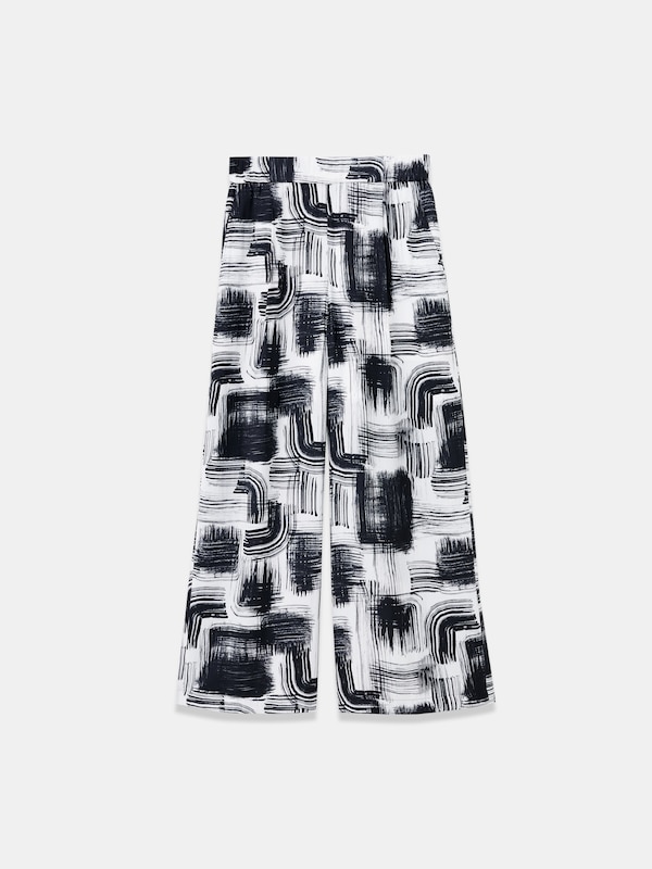 ペイントアートプリントイージーストレートパンツ