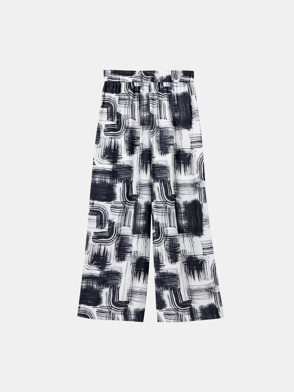 ペイントアートプリントイージーストレートパンツ