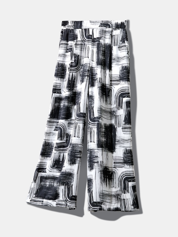 ペイントアートプリントイージーストレートパンツ