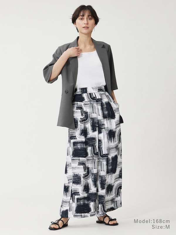 ペイントアートプリントイ��ージーストレートパンツ