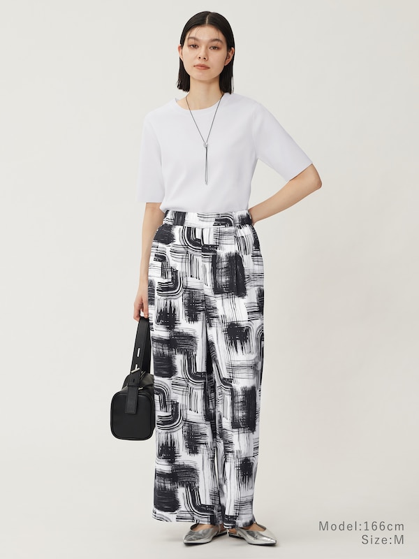 ペイントアートプリントイージーストレートパンツ