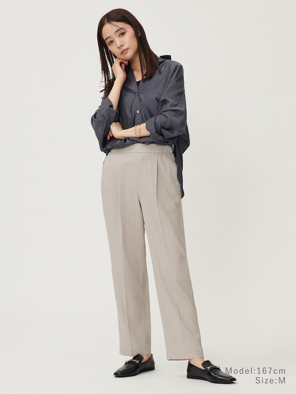 メタルボタンバンドカラーシャツパンツセットアップ