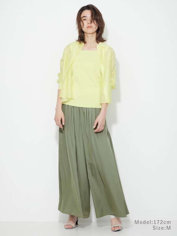 タックギャザーイージーワイドパンツ