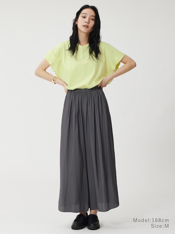 タックギャザーイージーワイドパンツ