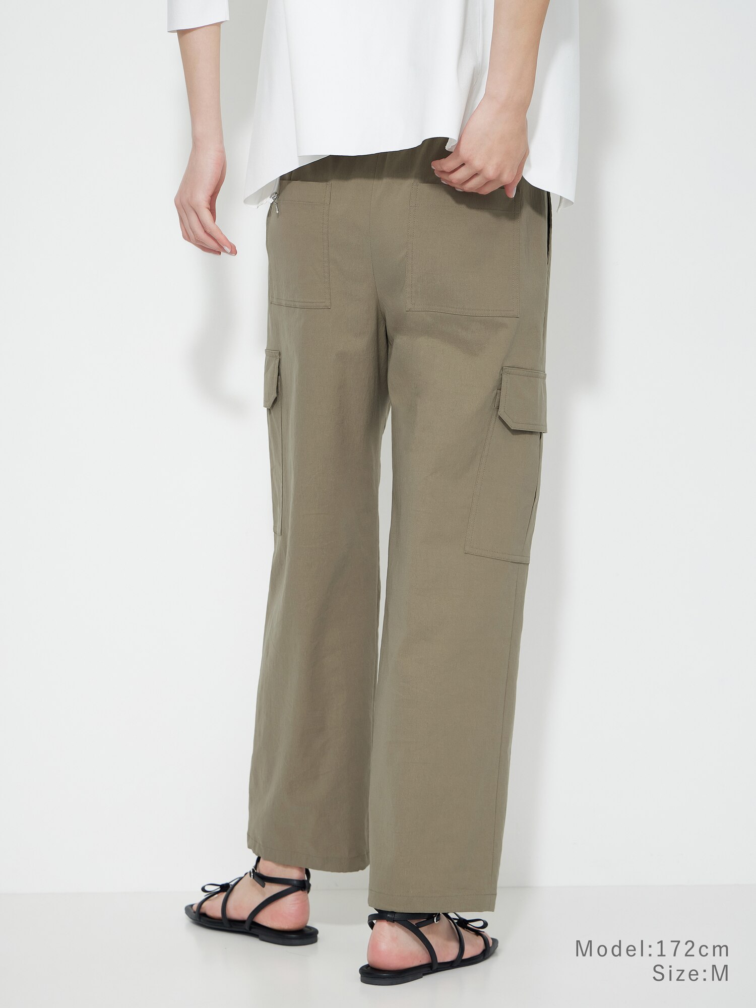 ★PLST ハイストレッチリネンカーゴパンツレディースMサイズ新品★ PLST(プラステ)公式 | ハイストレッチリネンカーゴパンツ