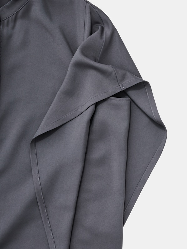 バンドカラーパネルスリーブシャツ